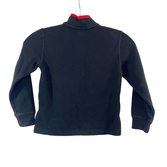 Polo Ralph Lauren Black Embroidered Quarter Zip Pullover Sweater - Boy's Size 5 - Picture 2 of 4